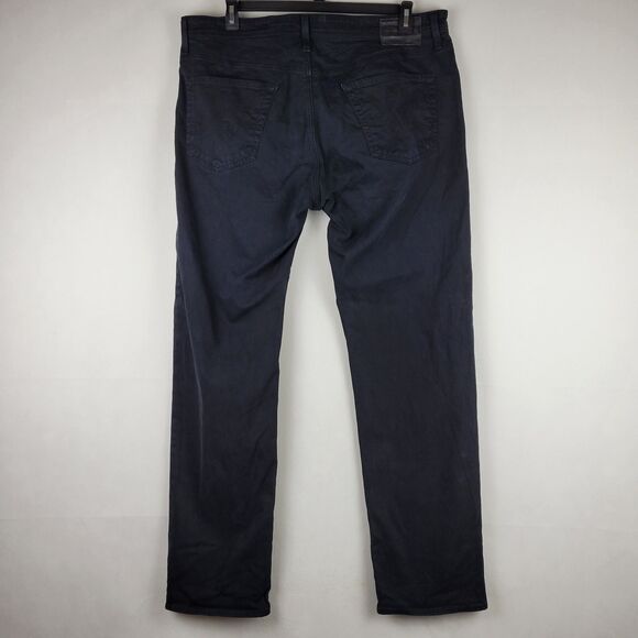 Adriano Goldschmeid AG Graduate Pants Mens 38x32 Tailored Leg Black Chino Sateen - Picture 9 of 15